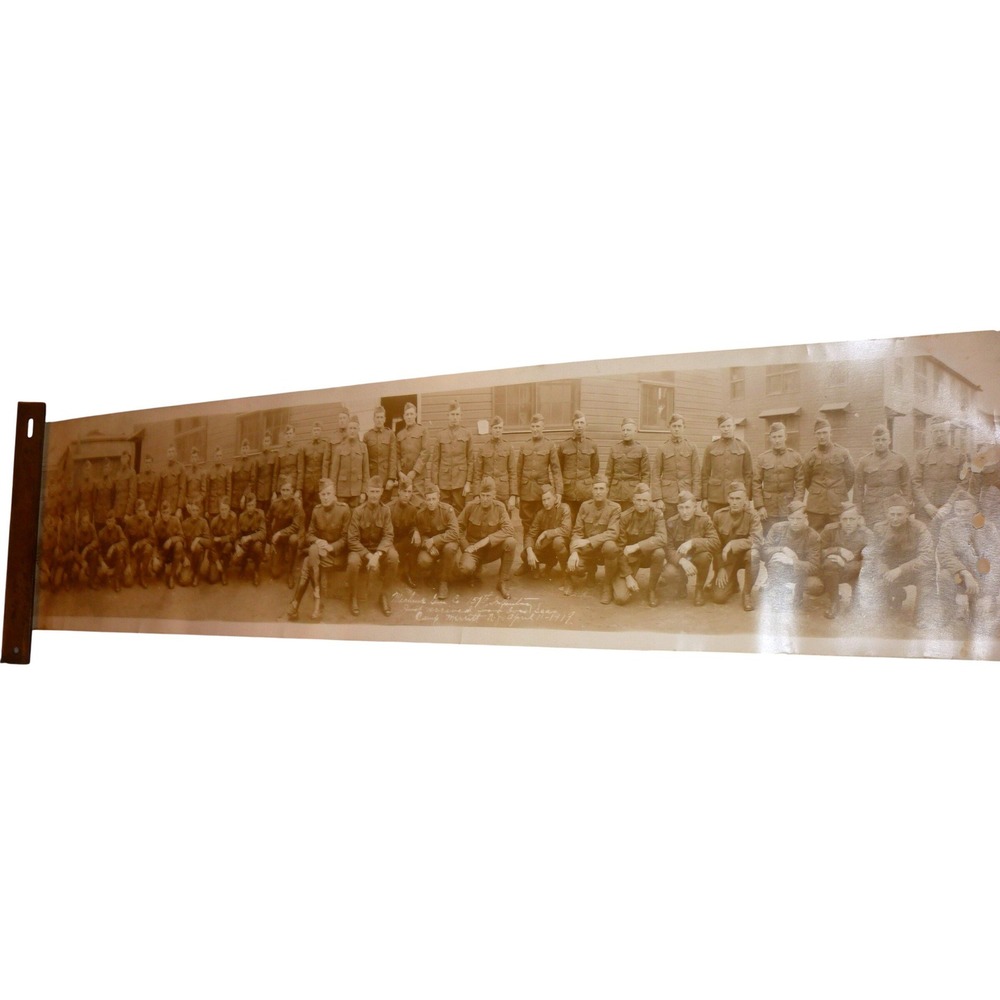 WWI Photo Panorama 151st Infantry Machine Gun Co Camp Merritt‎ NJ 1919 Watts